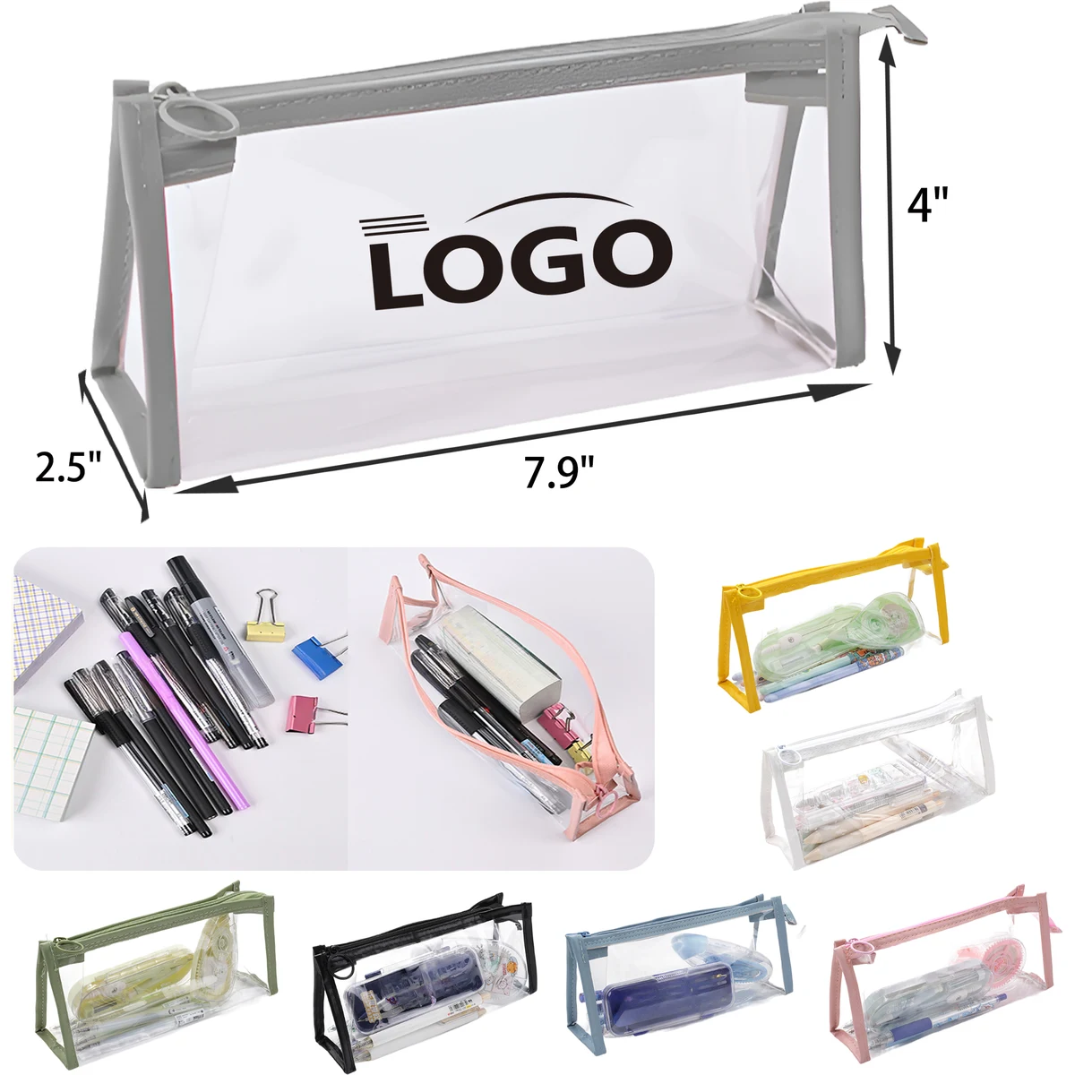 MOQ 50 PCS Transparent Fashionable Student Stationery Bag 1