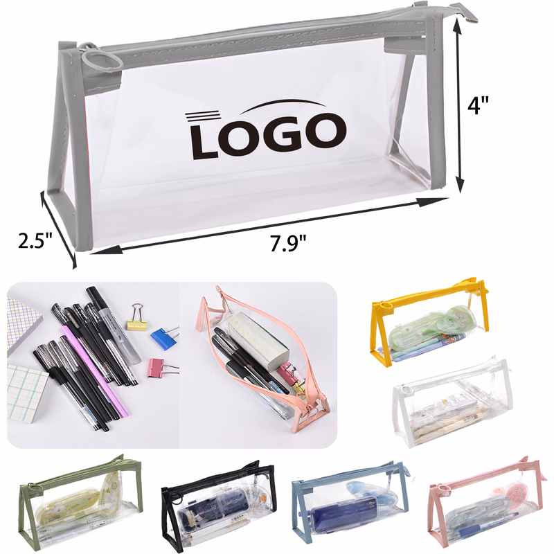 MOQ 50 PCS Transparent Fashionable Student Stationery Bag