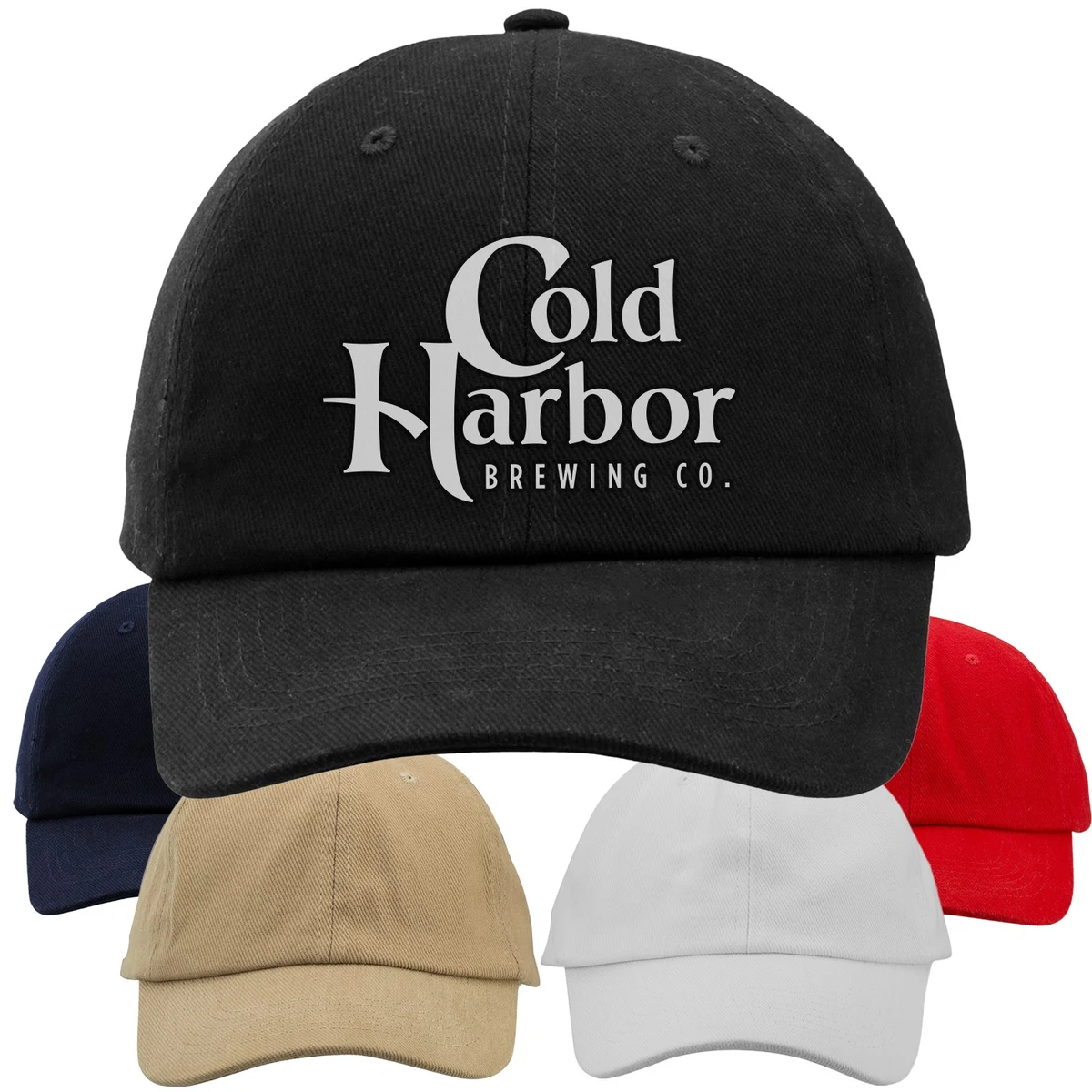6 Panel Brushed Cotton Unconstructed Caps 1