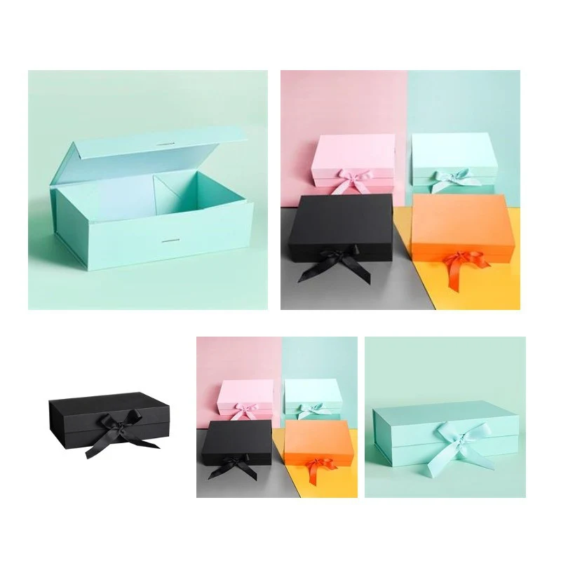 Collapsible Magnetic Gift Box Ribbon 10.24"W*12.6"L*4.13"H 1