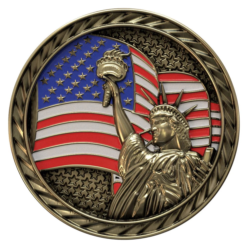 Texture Tone® Antique Gold Double Sided Liberty Coin (2") 1
