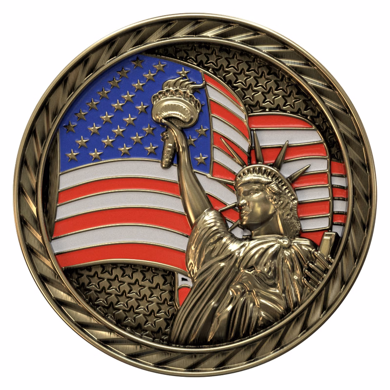 Texture Tone® Antique Gold Double Sided Liberty Coin (2")