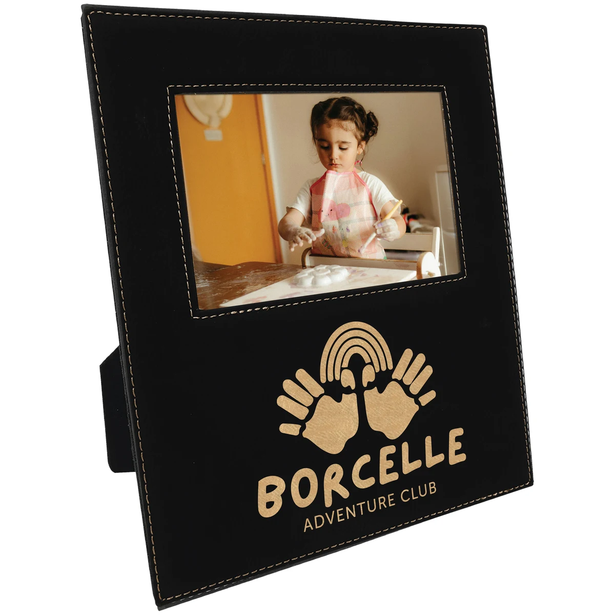 4" x 6" Black & Gold Leatherette Photo Frame 1
