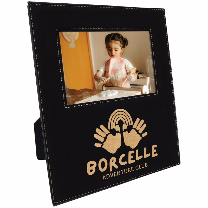 4" x 6" Black & Gold Leatherette Photo Frame