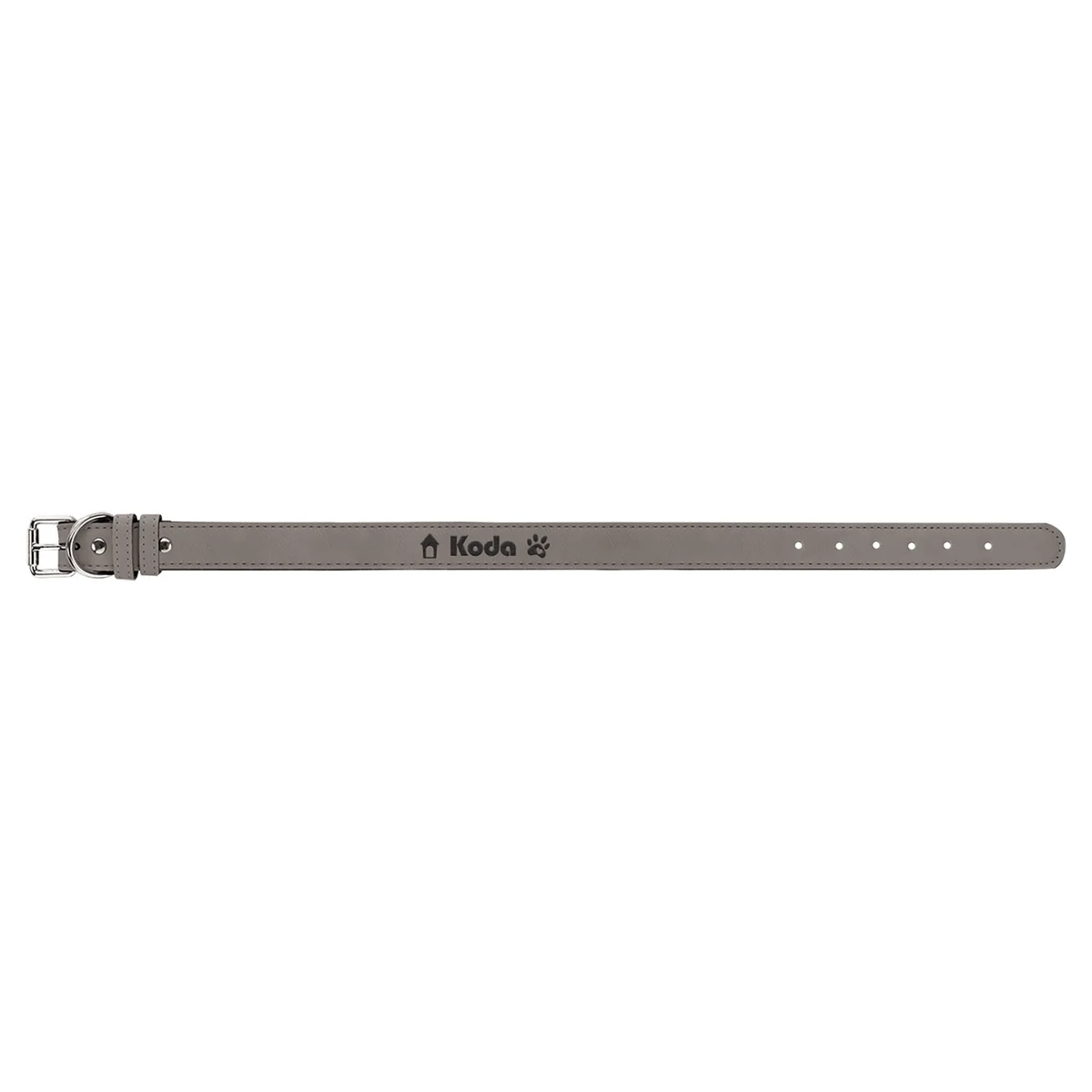 27" x 1 1/4" Gray Leatherette Dog Collar 1