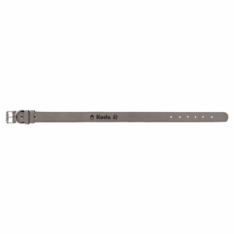 27" x 1 1/4" Gray Leatherette Dog Collar