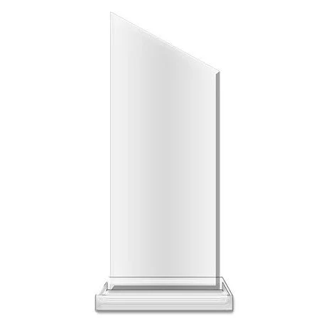 Blank Acrylic: Wedge 4x16" Clear with clear base. 1