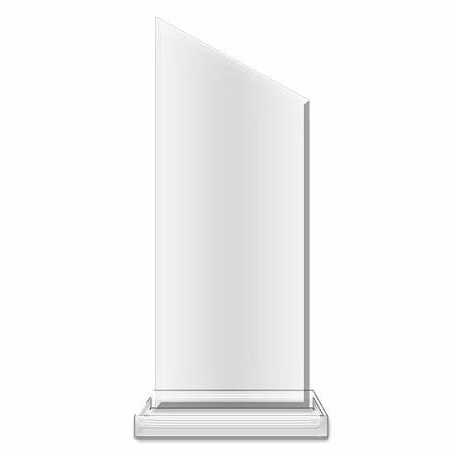 Blank Acrylic: Wedge 4x16" Clear with clear base.