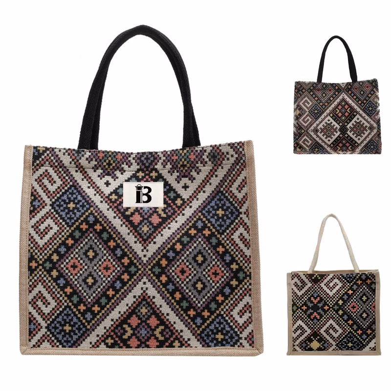 Canvas Ethnic Style Handbag Tote Bag