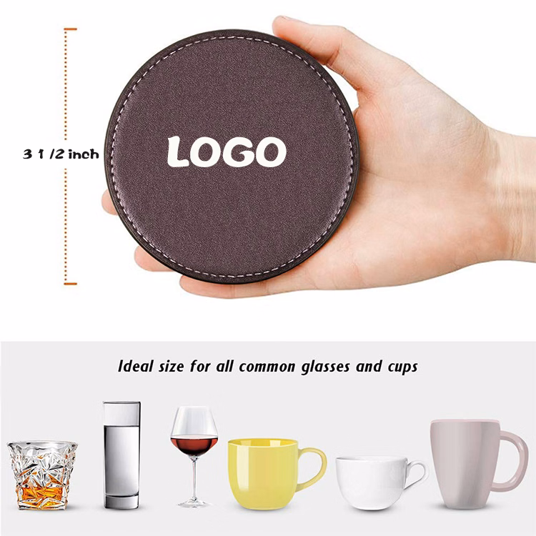 Round PU Leather Coaster