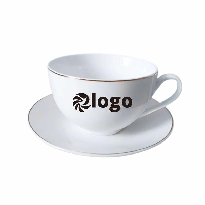7.5 Oz. Porcelain Phnom Penh Coffee Mugs with Saucer
