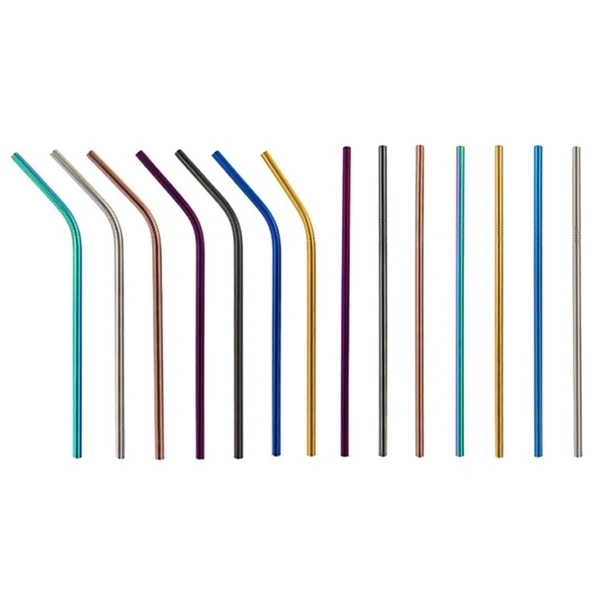 8.5" Reusable Stainless Steel Metal Straws 1