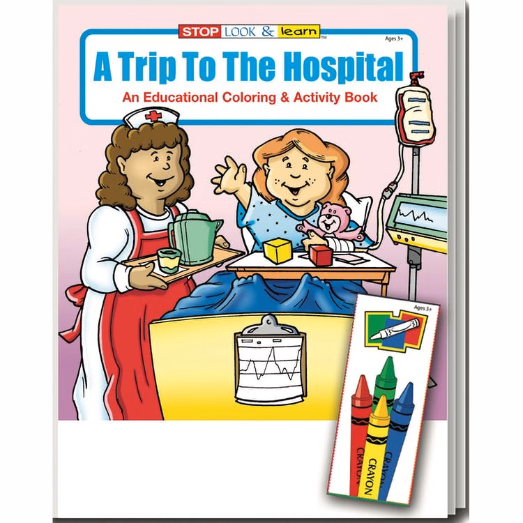 A Trip to the Hospital Coloring Book Sets - 4 Pack Crayons Ages 3-11