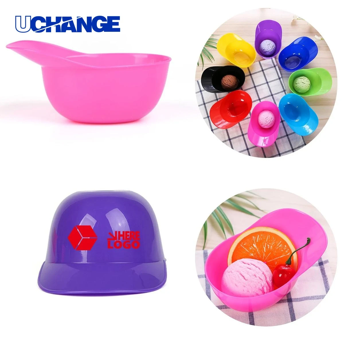 Baseball Helmet Ice Cream Bowls Set 8oz 1