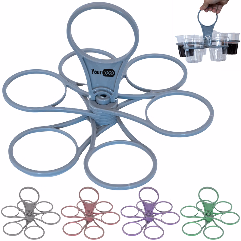 Polypropylene Foldable 6-Cup Wine Glass Rotating Bracket Cup Clamp