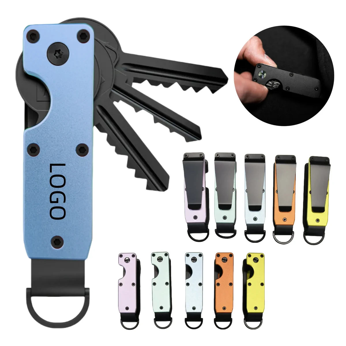 Aluminum Key Organizer Holder Compact Keychain 1