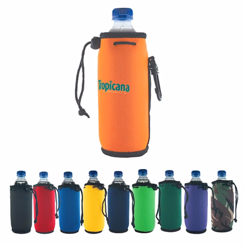 Bottle Coolie with Drawstring & Clip