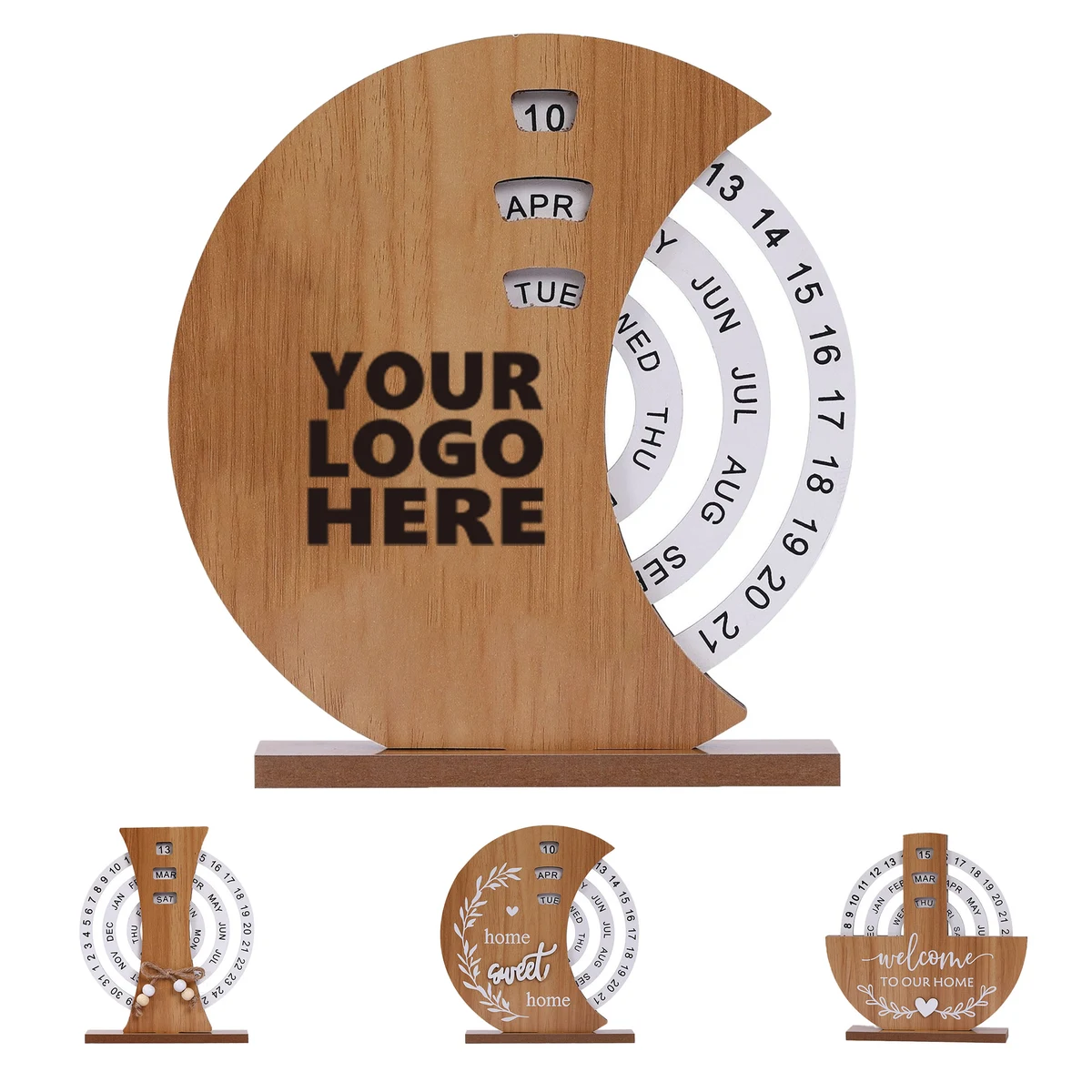 Wooden Perpetual Calendar Desk Home Decor 1