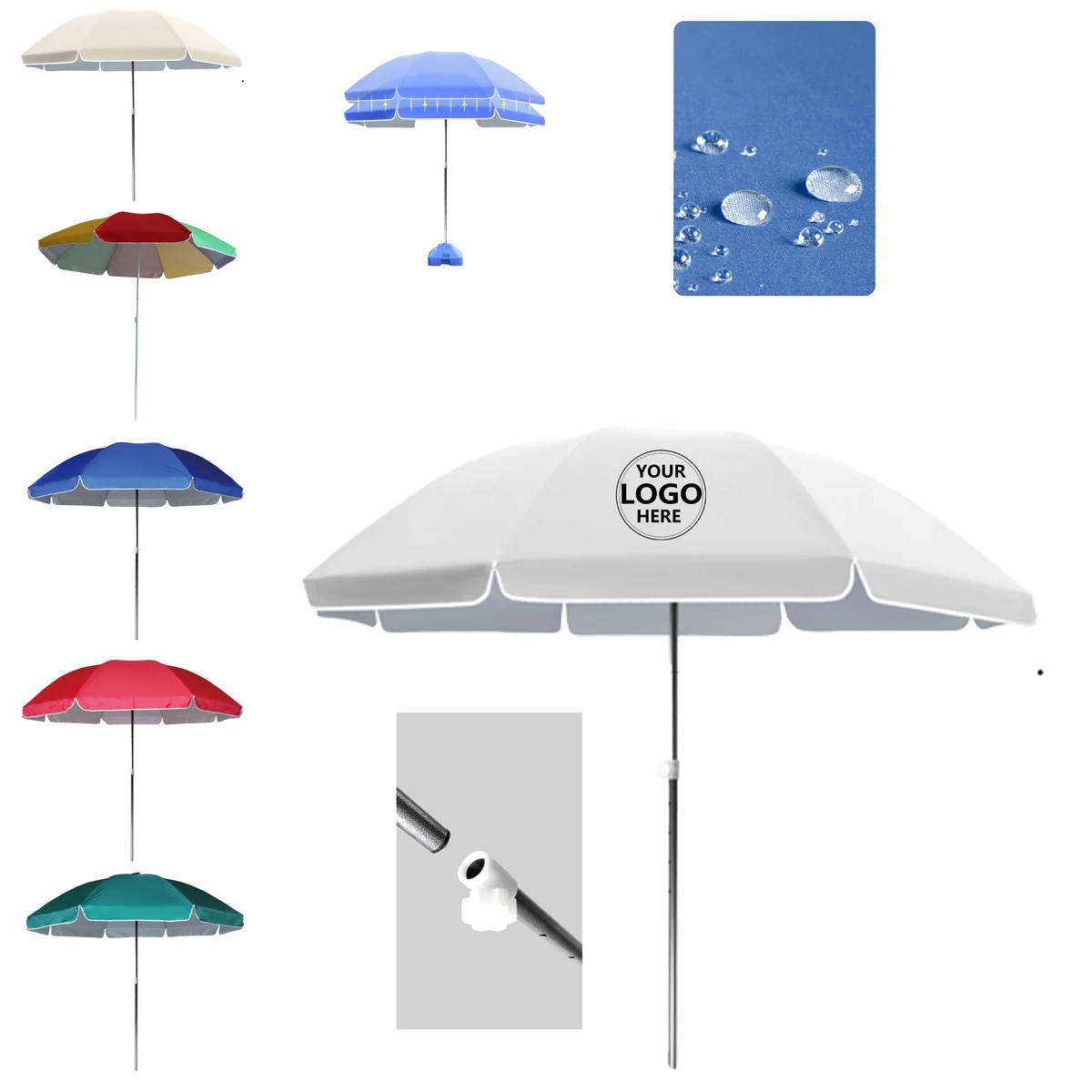 Large Outdoor Umbrella with Steel and Oxford Fabric 1