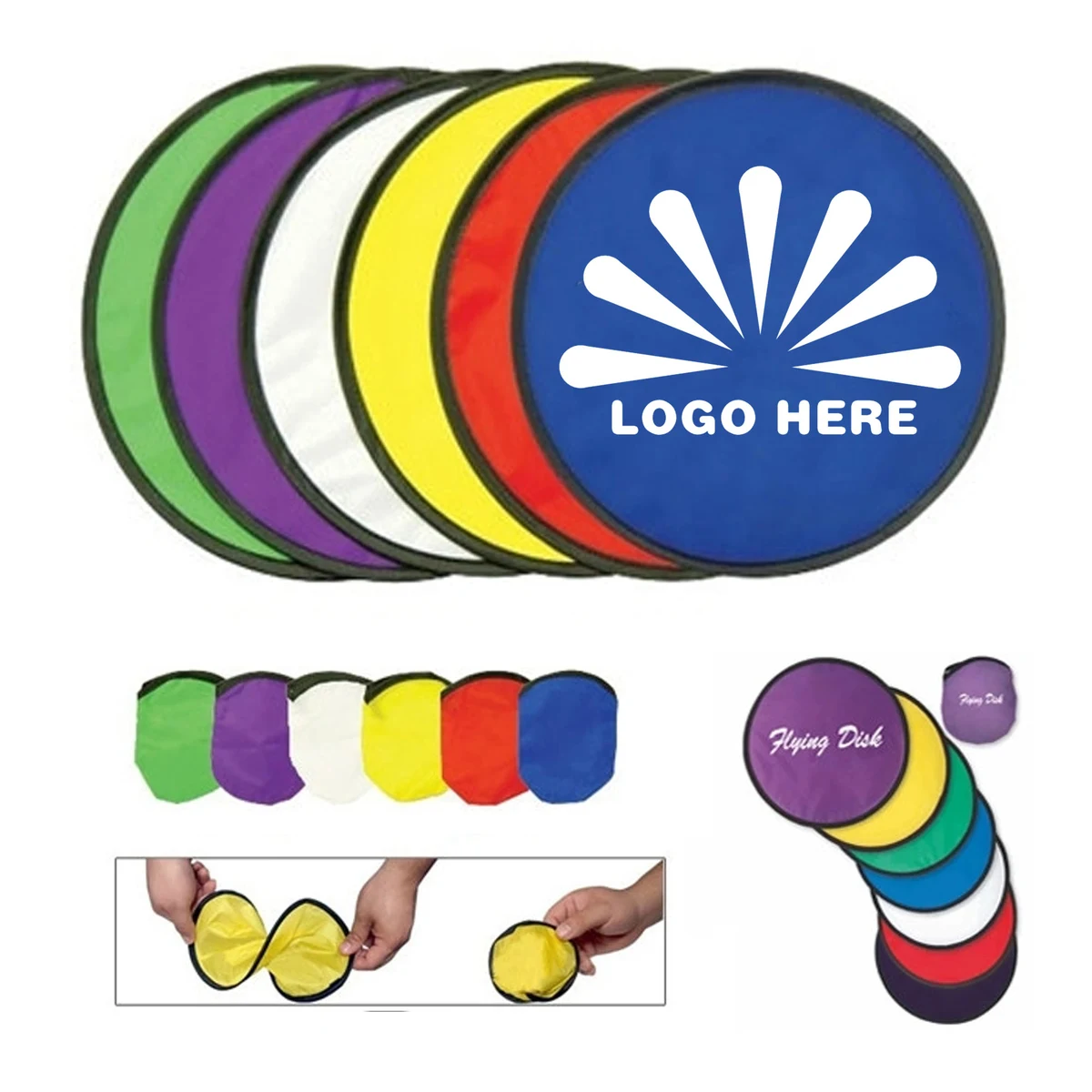 Foldable Flying Disc W/ Storage Bag MOQ 50 PCS 1