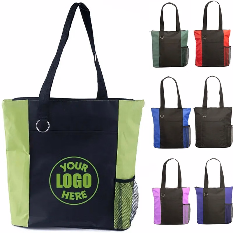 Custom Color Block Convention Tote Bags