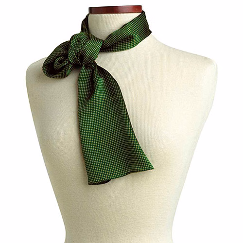Green Carlton Silk Scarf - 8"x45"