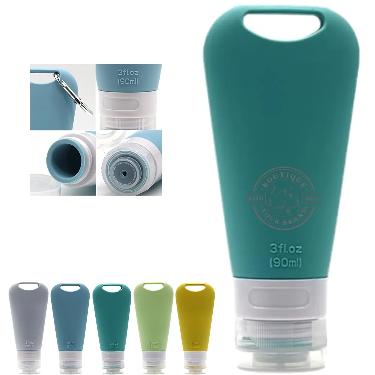Squeezable Refillable Customized Colors Toiletries Container 1