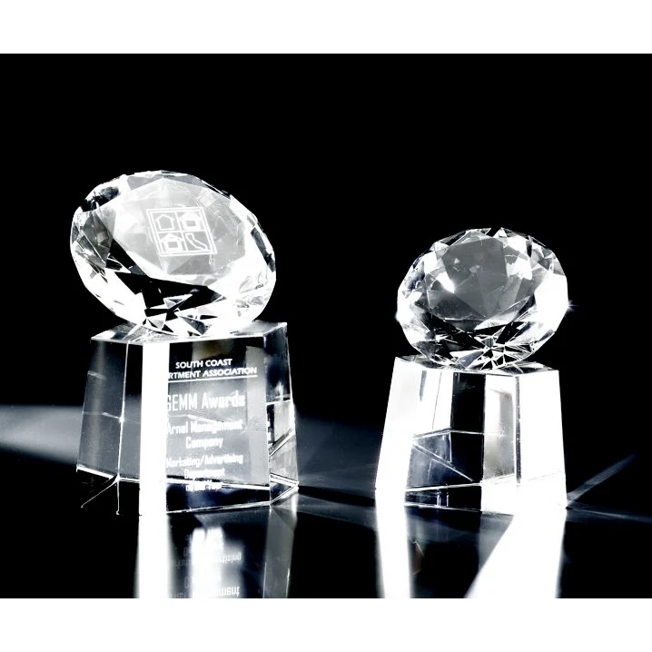 Designer Crystal Crystal Diamond on Base Award 1