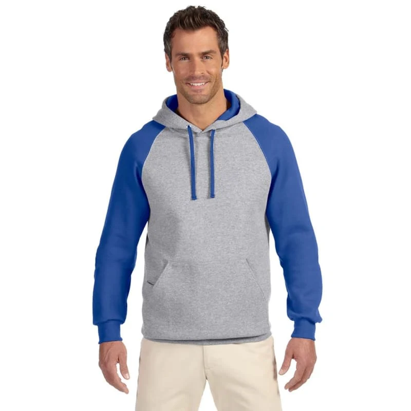 Jerzees 8 Oz., 50/50 NuBlend® Colorblock Raglan Pullover Hoo 1