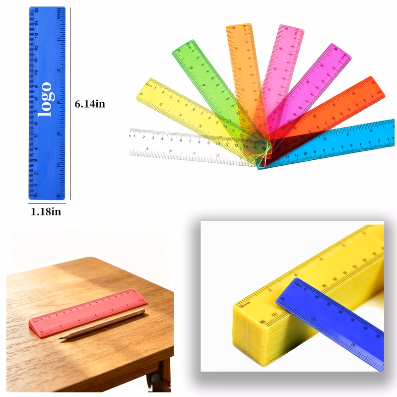 5.91 Inch Solid Color Plastic Ruler