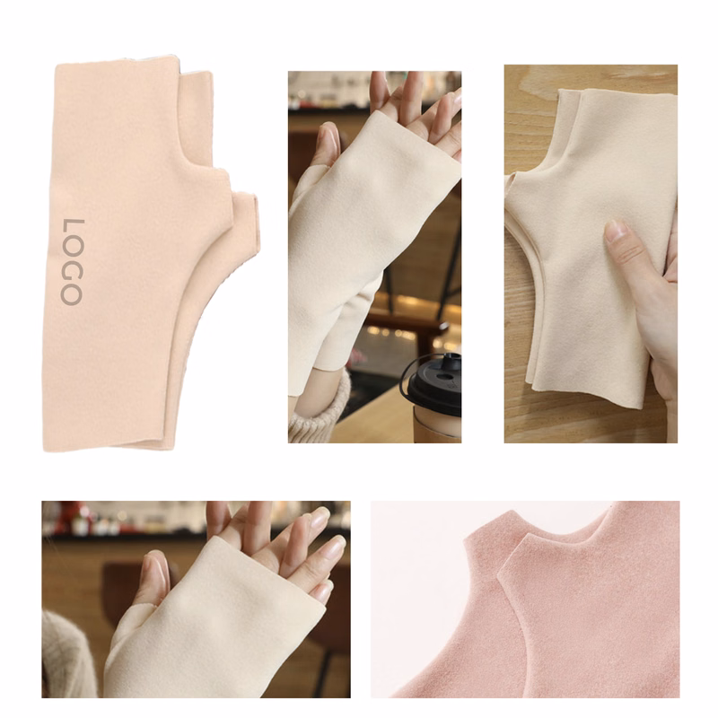 MOQ 10 PCS Stylish Thermal Dralon Fingerless Gloves