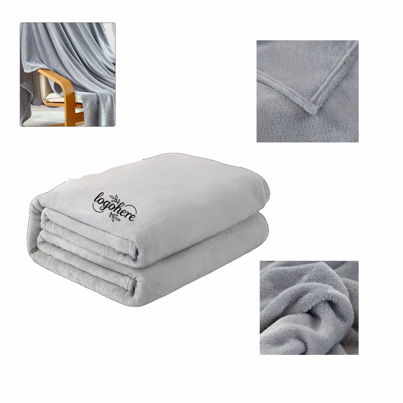 MOQ 20 Solid Color 200GSM Fleece Blanket