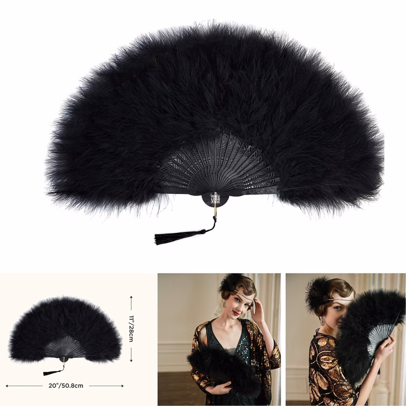 20s Vintage Folding Feather Fan