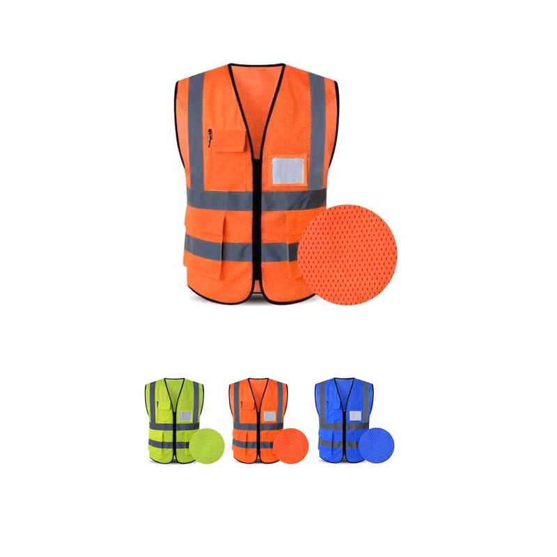 VISIPRO Front-Zip Reflective Safety Vest With Pockets - Mesh - ANSI 3