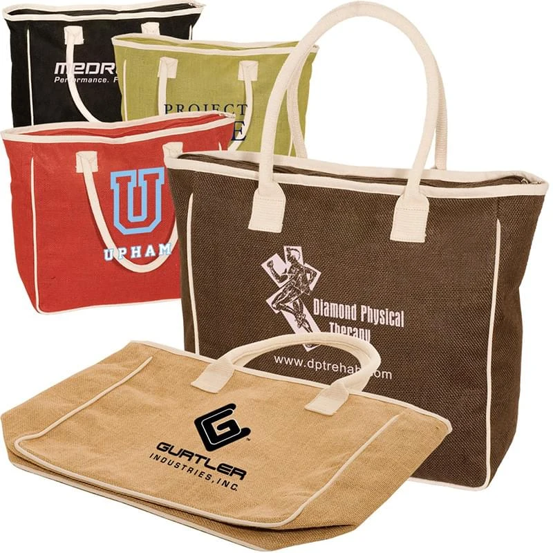 Seville Jute/Canvas Tote 1