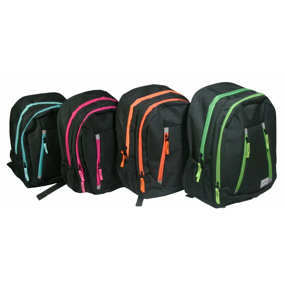 18" Metro Backpacks - Black with 4 Trim Colors 1