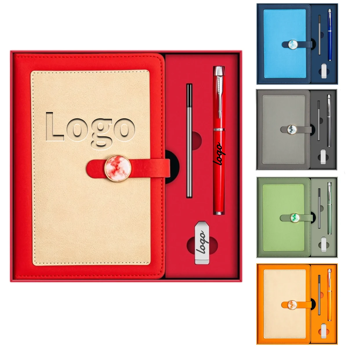 Leather Notebook Pen Set Customizable for Business Gifts 1