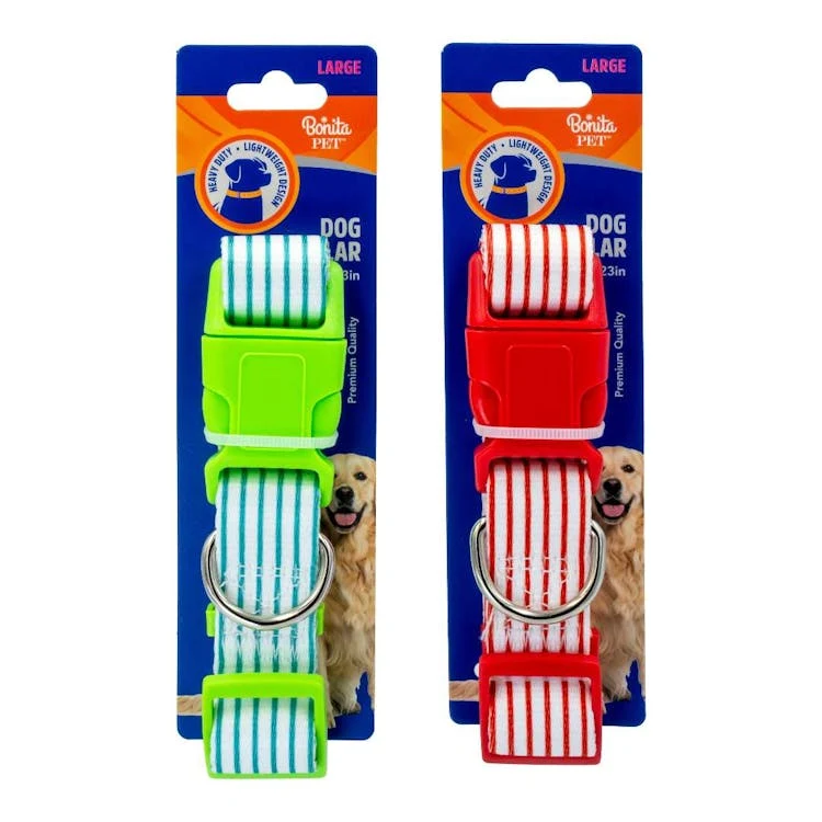 Pinstripe Dog Collars - Large Assorted 1