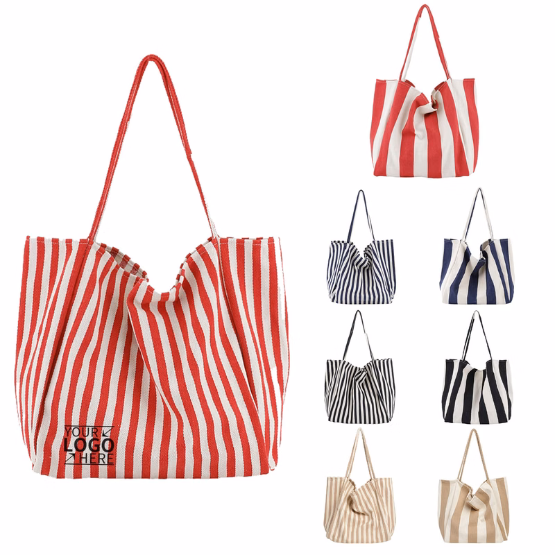 Stripes Canvas Handbag