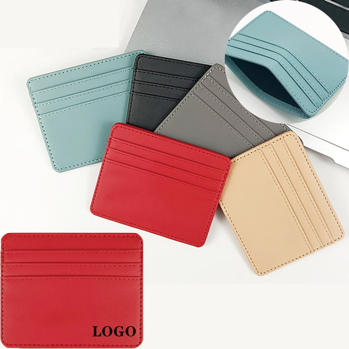 Business 4 Card Compact Leather Pu Card Holder 1