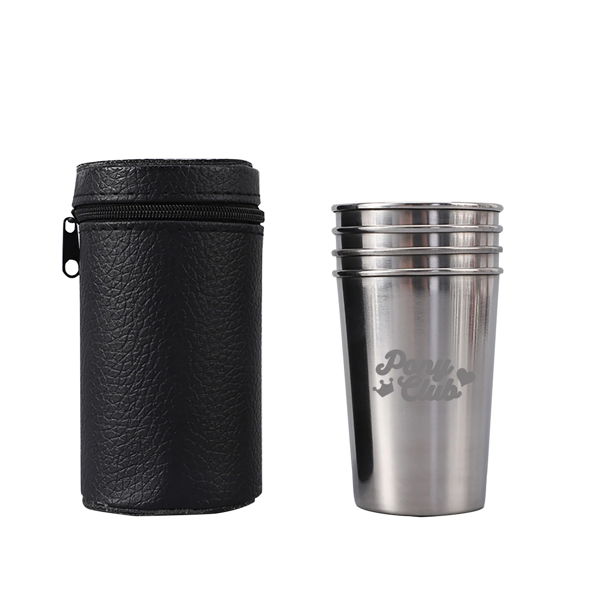 5oz Stainless Steel Beer Cup Set 1