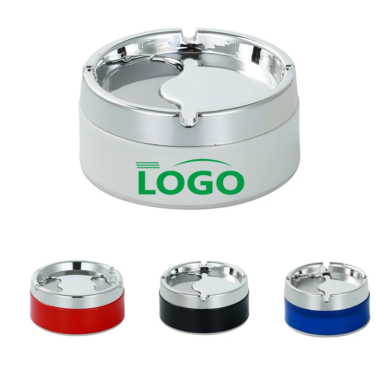 Rotating Stainless Steel Ashtray with Lid 1