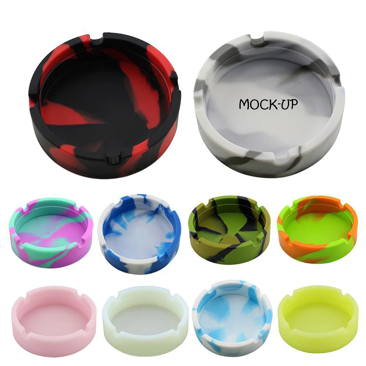 Reflective Round Silicone Ashtray 1