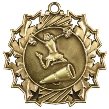 Cheerleading Ten Star Medal, 2-1/4" 1