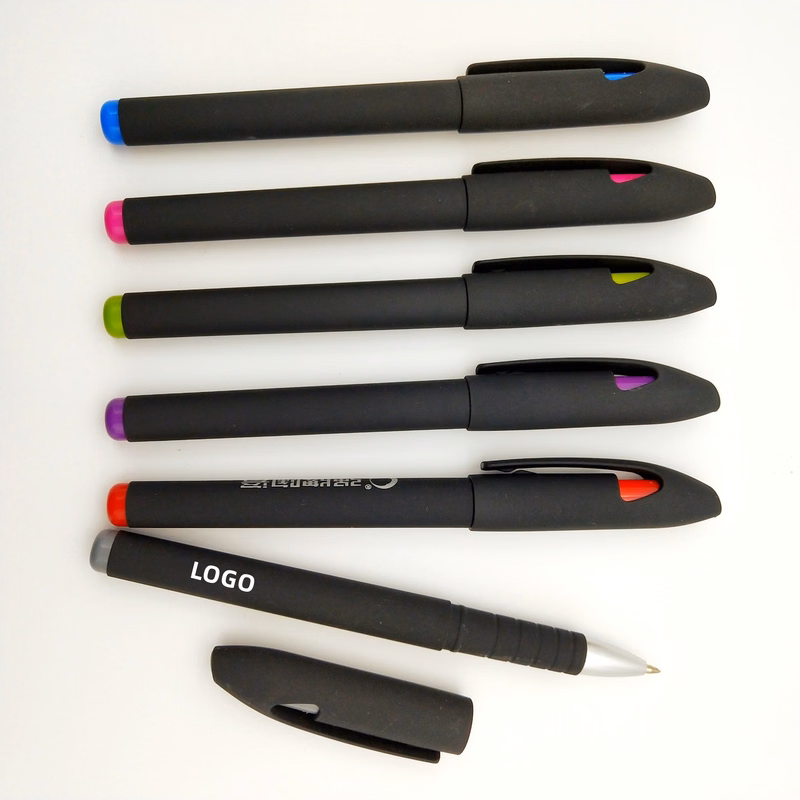 Student exam office gel pen advertising promotion insert sleeve plastic pen custom logo insert