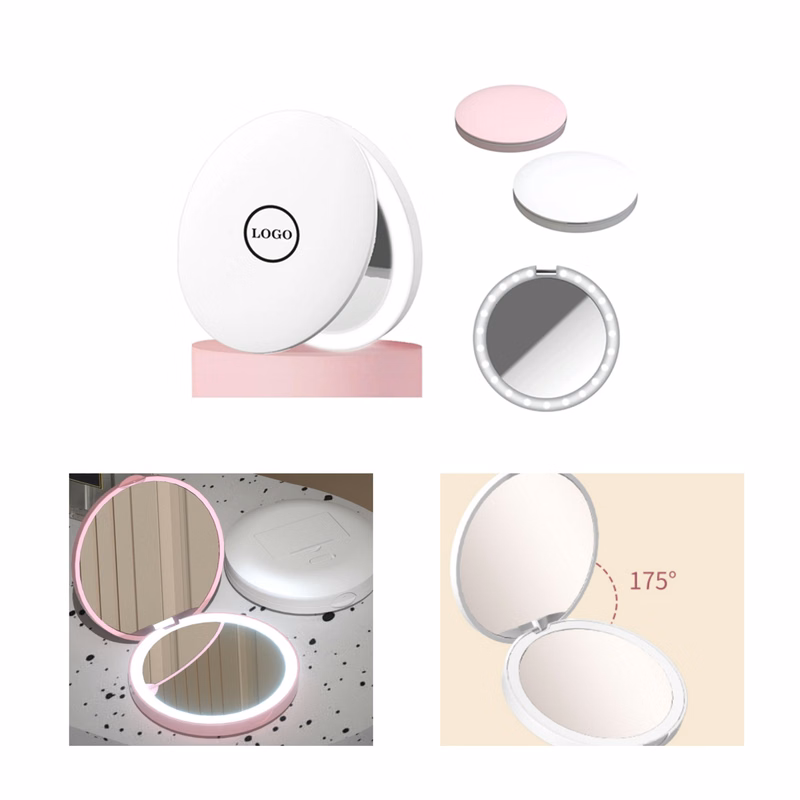 Convenient LED Rechargeable Compact Travel Makeup Mirror