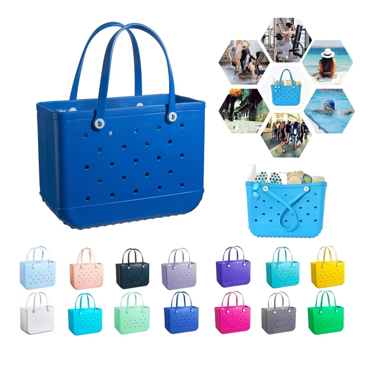 EVA Rubber Beach Bag, custom tote bag with logo imprint 1