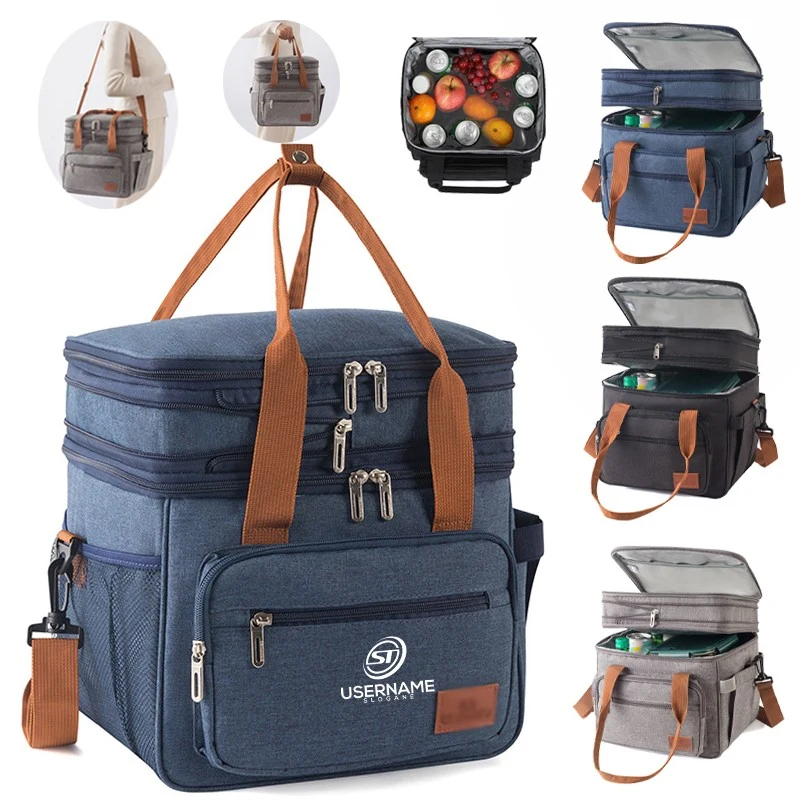 Double Layer Cooler Insulated Ice Lunch Bag 1