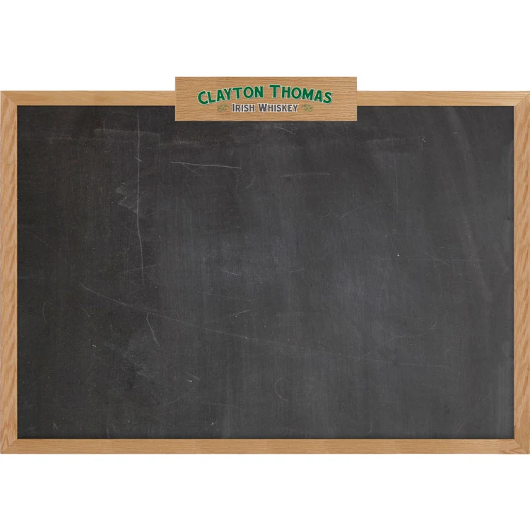 Oak Frame Wall Chalkboard with Header - 36"w x 24"h 1