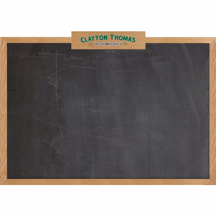 Oak Frame Wall Chalkboard with Header - 36"w x 24"h